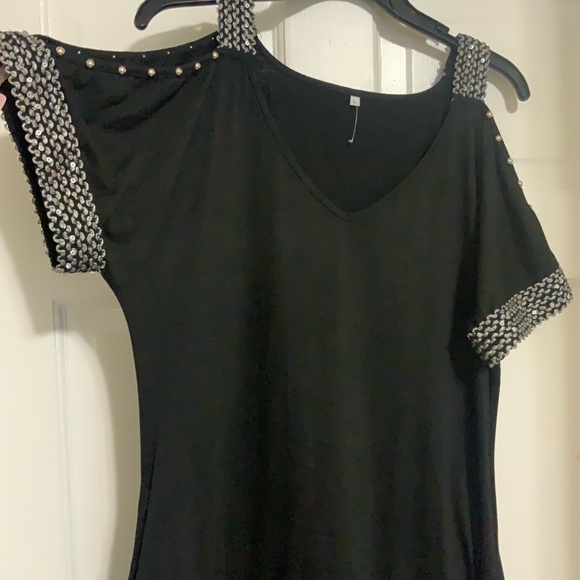 Black Cold Shoulder Dress - Picture 2 of 2